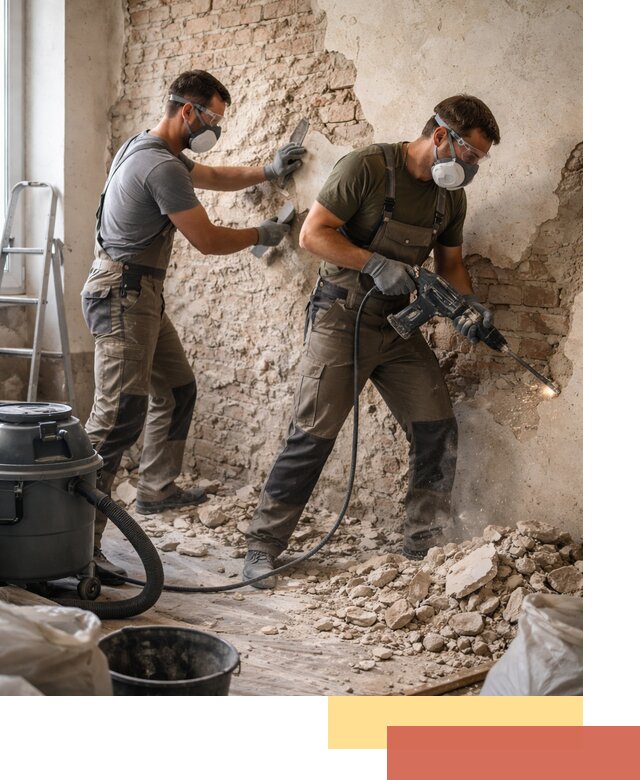 Демонтаж штукатурки со стен в Краснотурьинске быстро и аккуратно