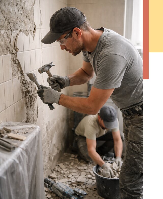 Демонтаж плитки со стен в Краснотурьинске от 904 руб. — быстро и недорого | ОТДЕЛОЧНИК-Кту