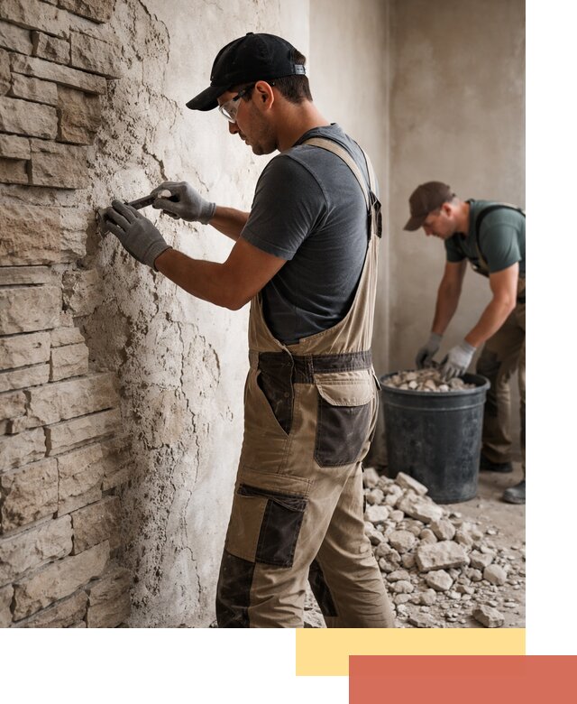 Демонтаж декоративного камня в Краснотурьинске профессионально и безопасно