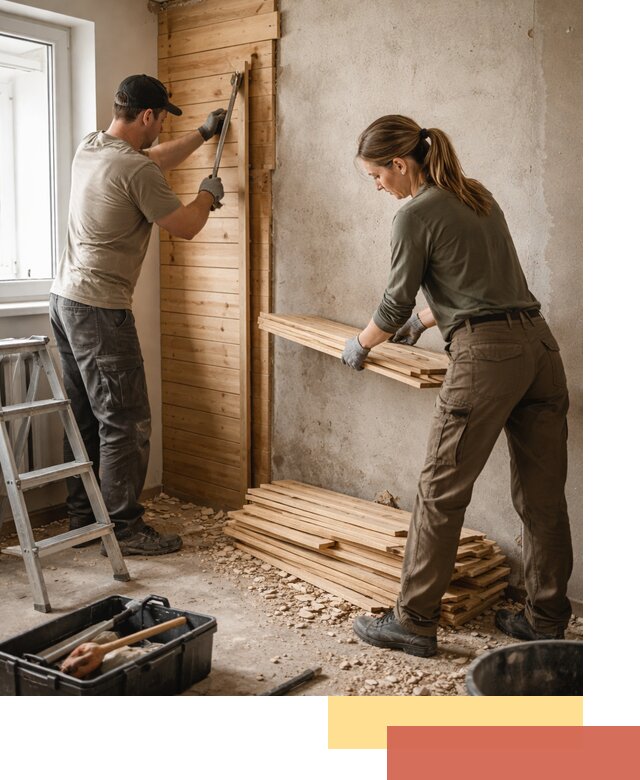 Демонтаж вагонки со стен в Краснотурьинске — профессиональный демонтаж