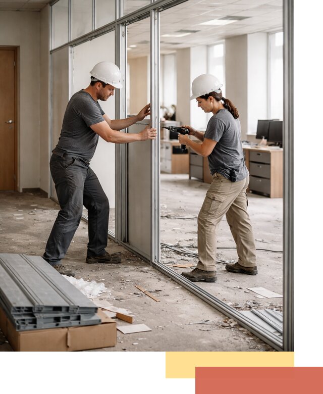 Демонтаж алюминиевых перегородок в Краснотурьинске быстро и аккуратно