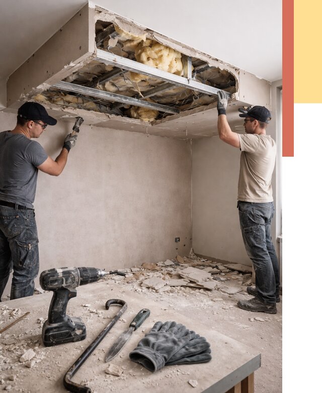 Демонтаж короба из гипсокартона в Краснотурьинске от 1616 руб. — быстро и недорого | ОТДЕЛОЧНИК-Кту