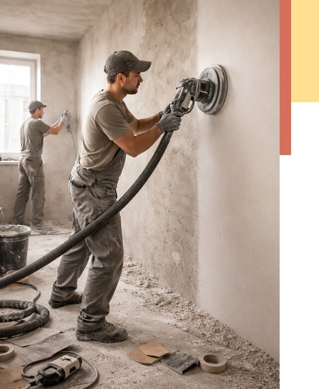 Шлифовка стен в Краснотурьинске от 1276 руб/м2 — быстро и недорого | ОТДЕЛОЧНИК-Кту