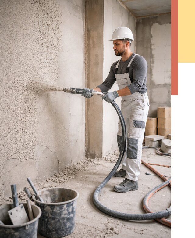 Машинная штукатурка стен в Краснотурьинске под ключ от 6911 руб./м2 | ОТДЕЛОЧНИК-Кту