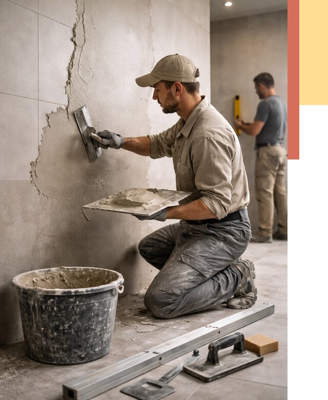 Штукатурка стен в ванной в Краснотурьинске от 4785 руб./м² — выравнивание под ключ | ОТДЕЛОЧНИК-Кту