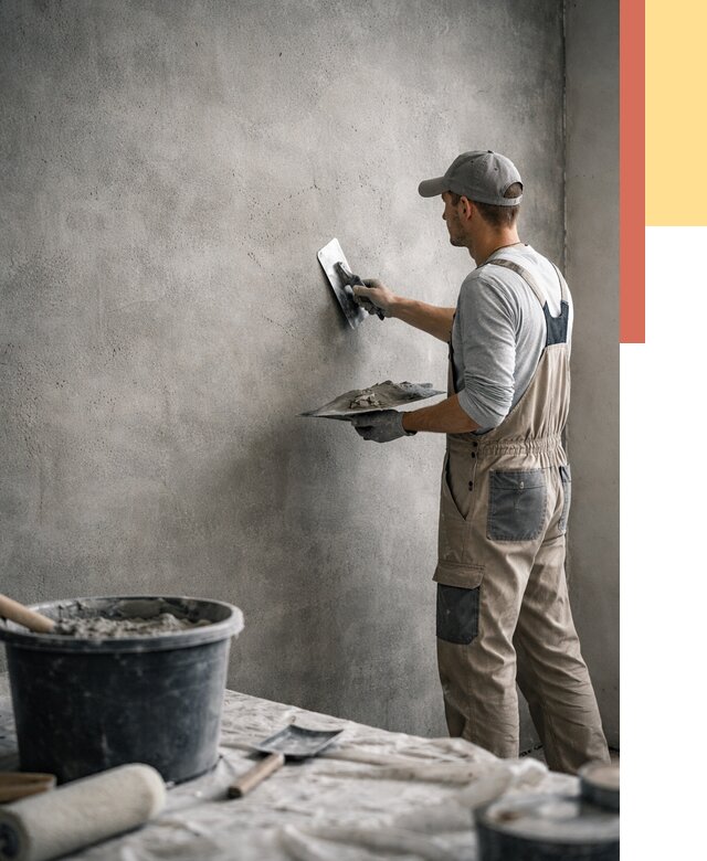 Декоративная штукатурка под бетон в Краснотурьинске от 2658 руб./м² — нанесение под ключ | ОТДЕЛОЧНИК-Кту