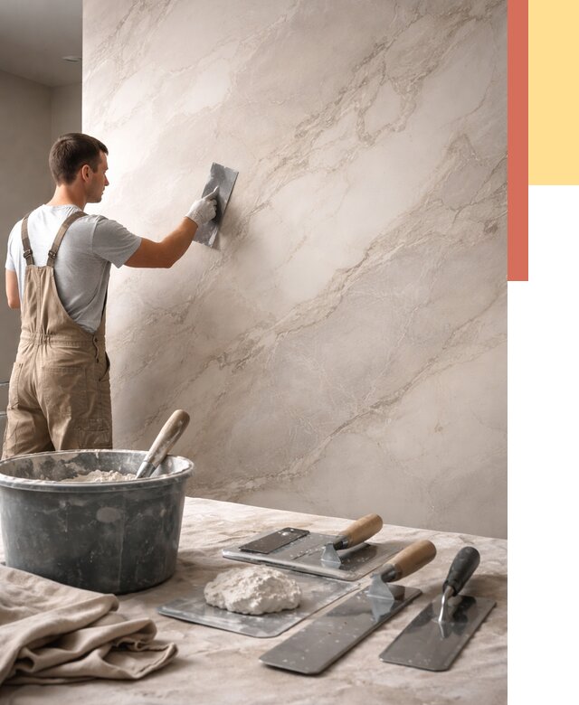 Декоративная штукатурка под мрамор в Краснотурьинске от 2977 руб./м² — быстро и недорого | ОТДЕЛОЧНИК-Кту