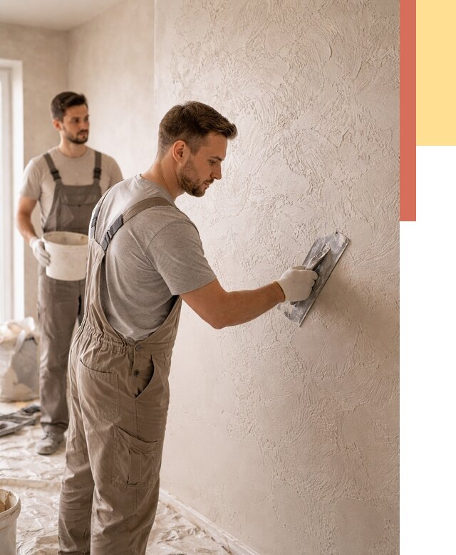 Фактурная штукатурка стен в Краснотурьинске от 4466 руб./м² — заказать под ключ | ОТДЕЛОЧНИК-Кту