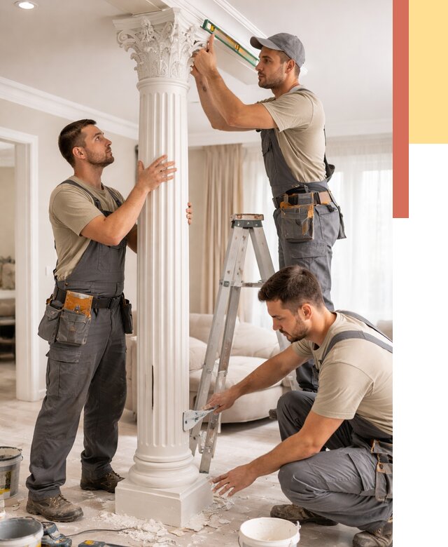 Установка декоративных колонн в Краснотурьинске от 12760 руб. под ключ | ОТДЕЛОЧНИК-Кту