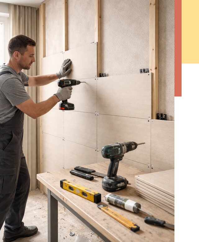 Монтаж МДФ панелей на стены в Краснотурьинске от 1329 руб. под ключ | ОТДЕЛОЧНИК-Кту