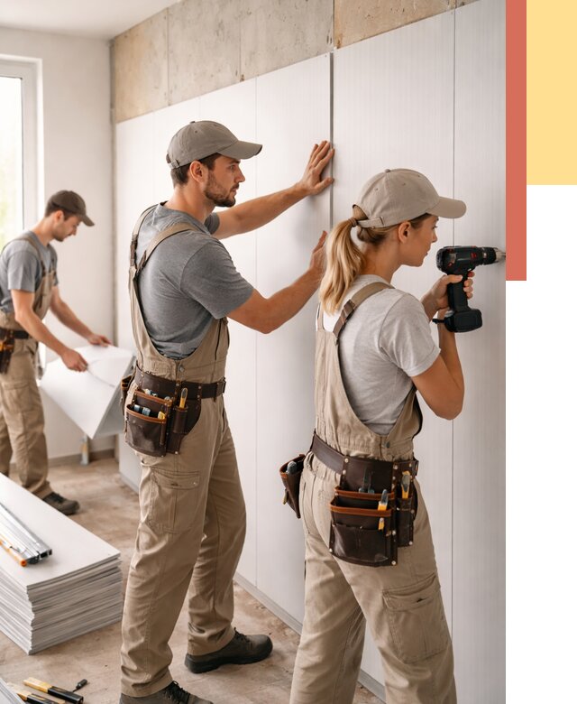 Монтаж ПВХ панелей на стены в Краснотурьинске от 478 руб/м2 — быстро и недорого | ОТДЕЛОЧНИК-Кту