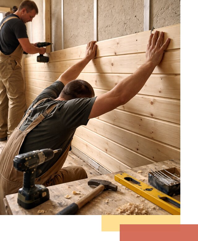 Монтаж деревянной вагонки на стены в Краснотурьинске быстро и качественно