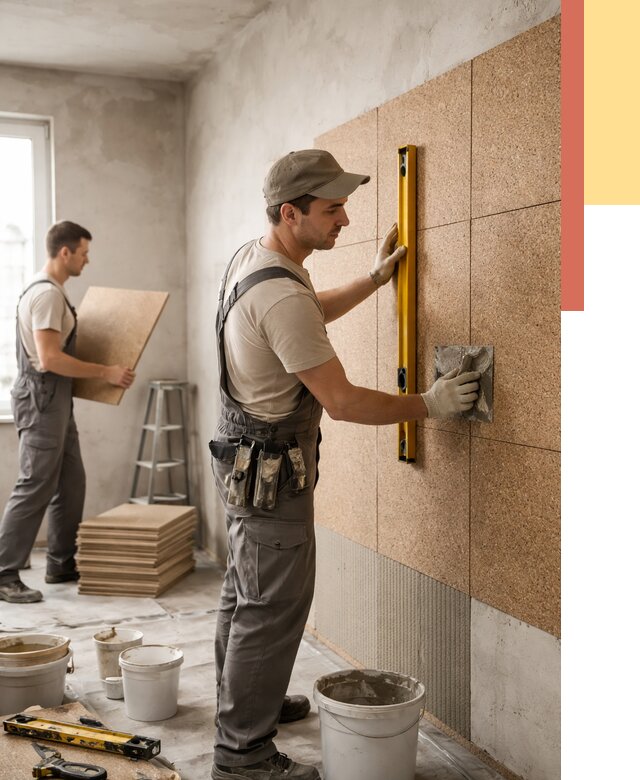 Монтаж пробковых панелей на стены в Краснотурьинске от 3722 руб. — ОТДЕЛОЧНИК-Кту