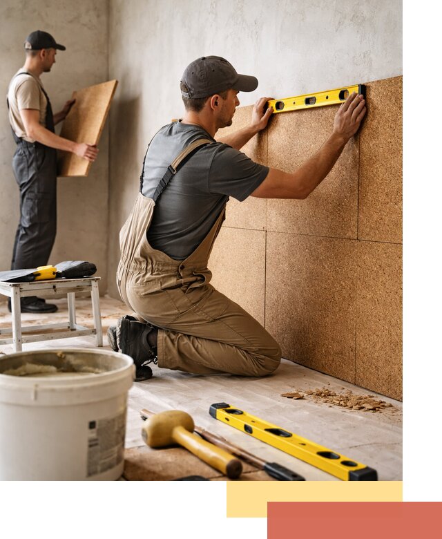 Монтаж пробковых панелей на стены в Краснотурьинске быстро и качественно