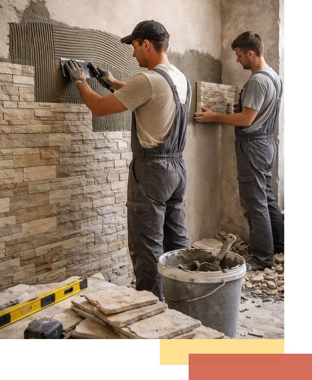 Монтаж искусственного камня в Краснотурьинске — облицовка стен и фасадов