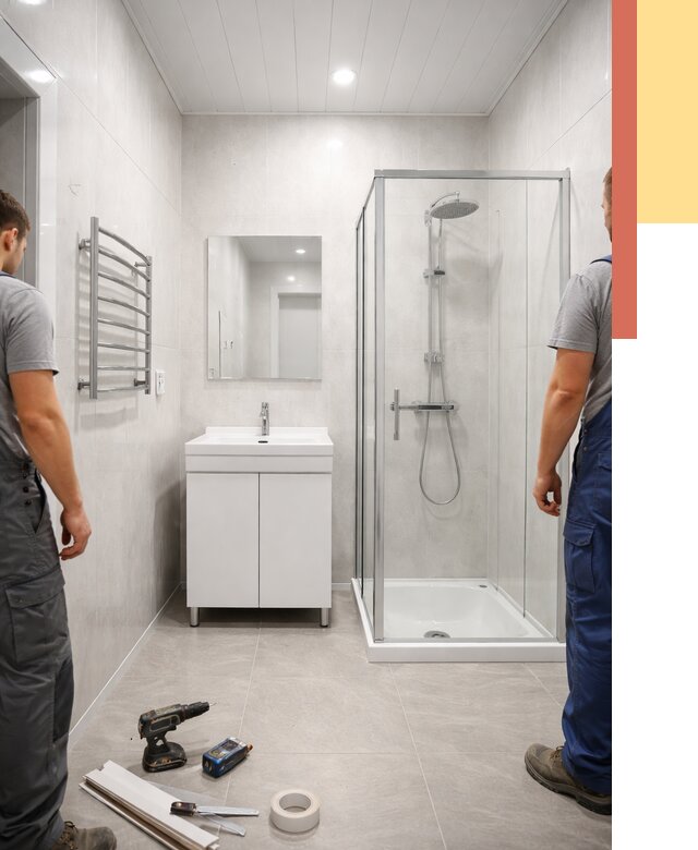 Отделка ванной комнаты панелями ПВХ в Краснотурьинске от 4785 руб. за м2 | ОТДЕЛОЧНИК-Кту