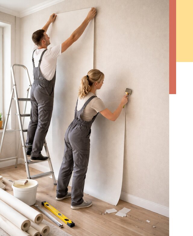 Поклейка флизелиновых обоев в Краснотурьинске от 6380 руб. | Быстро и недорого — ОТДЕЛОЧНИК-Кту