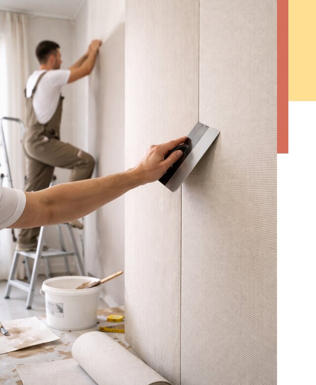 Поклейка текстильных обоев в Краснотурьинске от 4785 руб. под ключ | ОТДЕЛОЧНИК-Кту