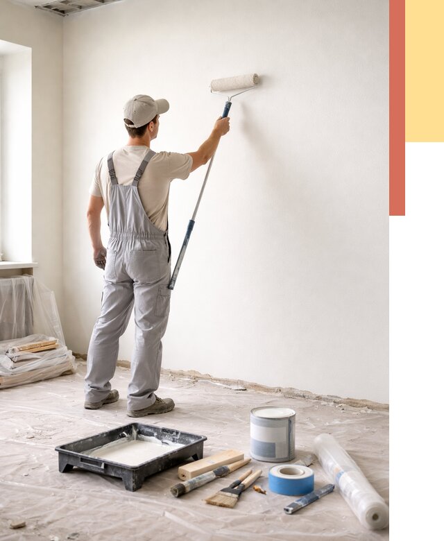 Покраска стен водоэмульсионной краской в Краснотурьинске от 478 руб. за м² | ОТДЕЛОЧНИК-Кту