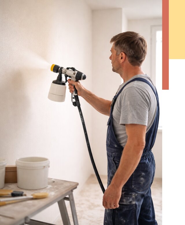 Покраска стен краскопультом в Краснотурьинске от 7975 руб. — механизированная покраска | ОТДЕЛОЧНИК-Кту