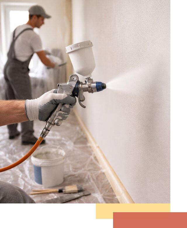 Покраска стен краскопультом в Краснотурьинске быстро и качественно