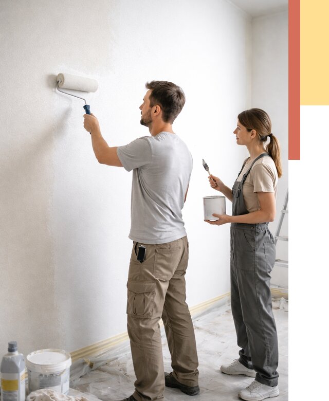 Окраска стен по стеклохолсту в Краснотурьинске от 4785 руб/м² под ключ | ОТДЕЛОЧНИК-Кту