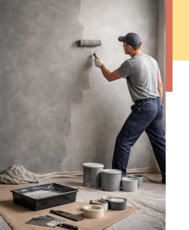 Покраска стен под бетон в Краснотурьинске от 691 руб. за м2 — быстро и недорого | ОТДЕЛОЧНИК-Кту