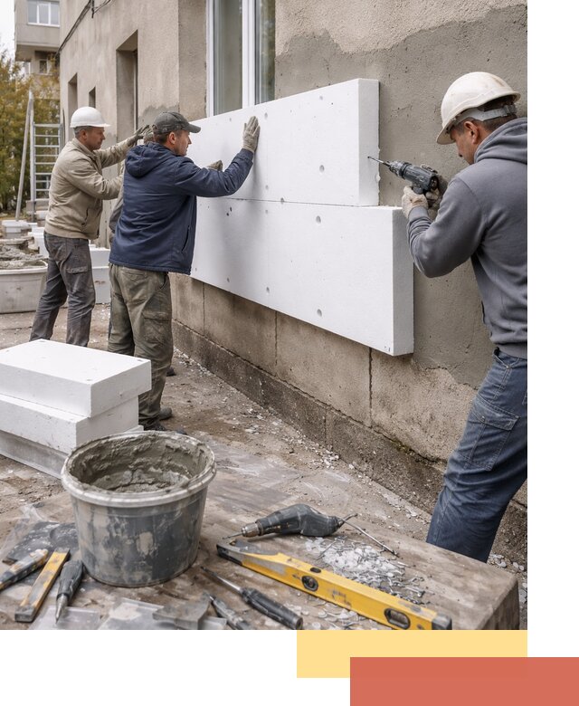 Утепление наружных стен пенопластом в Краснотурьинске