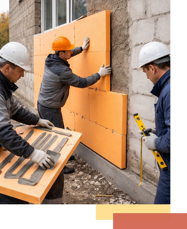 Утепление фасада пеноплексом под ключ в Краснотурьинске