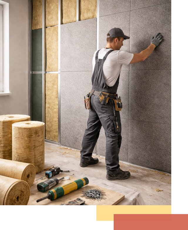 Профессиональная шумоизоляция стен в Краснотурьинске для квартиры и офиса