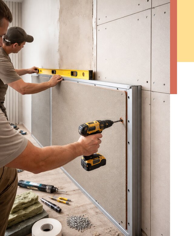 Шумоизоляция стен панелями ЗИПС в Краснотурьинске от 2339 руб./м² под ключ | ОТДЕЛОЧНИК-Кту