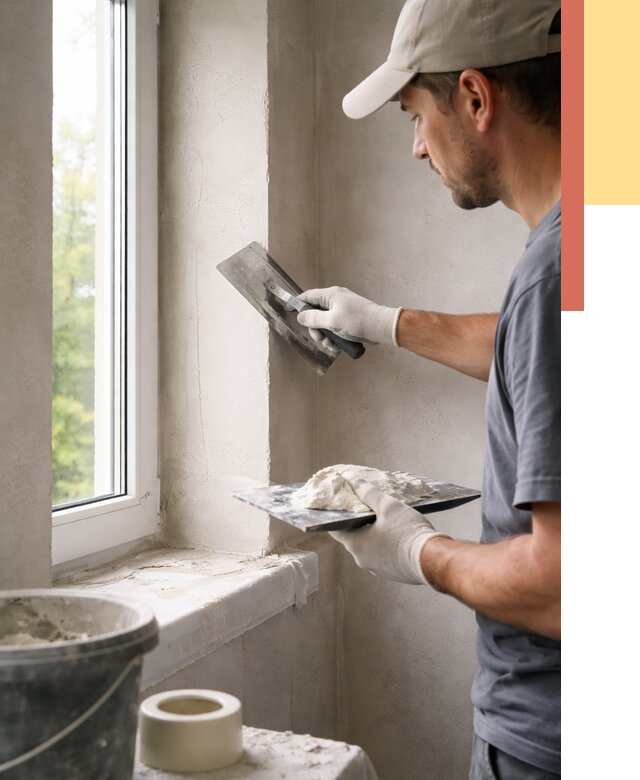 Штукатурка откосов в Краснотурьинске от 4785 руб/м² — услуги и выравнивание под ключ | ОТДЕЛОЧНИК-Кту