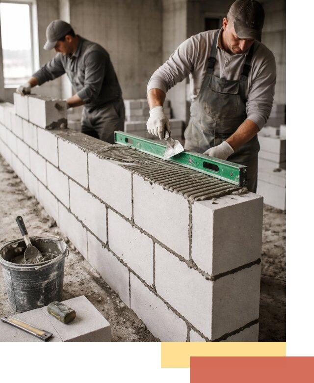 Кладка перегородок из газобетона в Краснотурьинске быстро и качественно