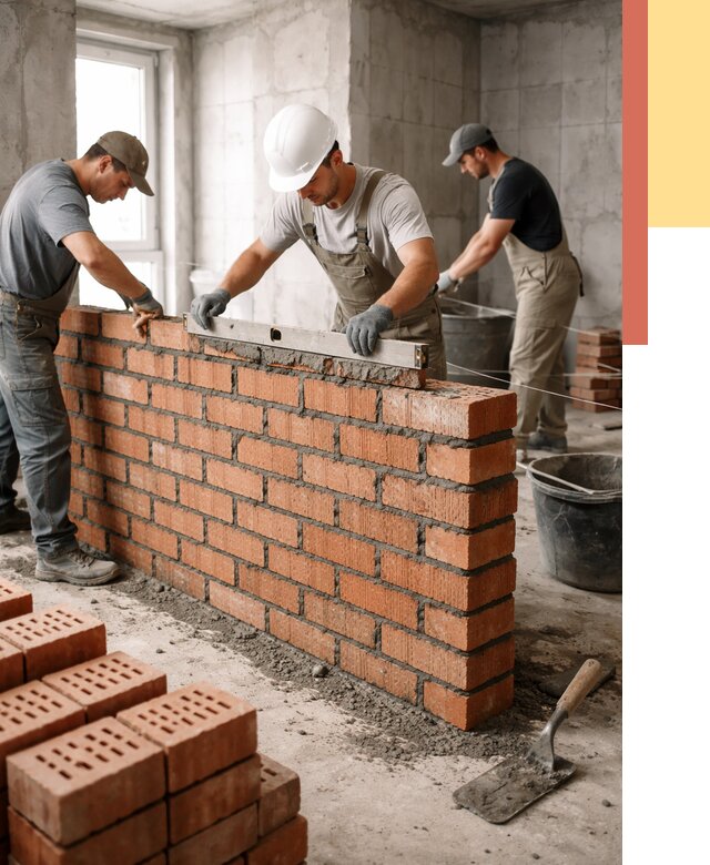 Кладка перегородок из кирпича в Краснотурьинске от 3722 руб. за м² | ОТДЕЛОЧНИК-Кту