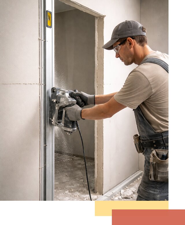 Устройство дверного проема в перегородке в Краснотурьинске