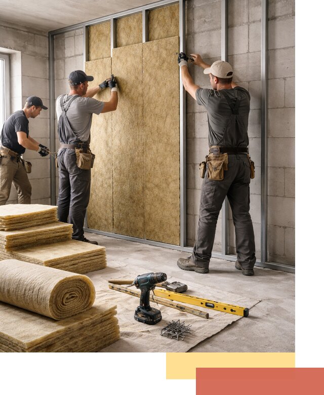 Шумоизоляция перегородок из блоков в Краснотурьинске — монтаж и защита шумоизоляцией