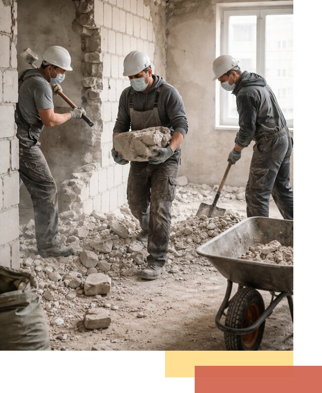 Демонтаж блочных перегородок в Краснотурьинске быстро и аккуратно