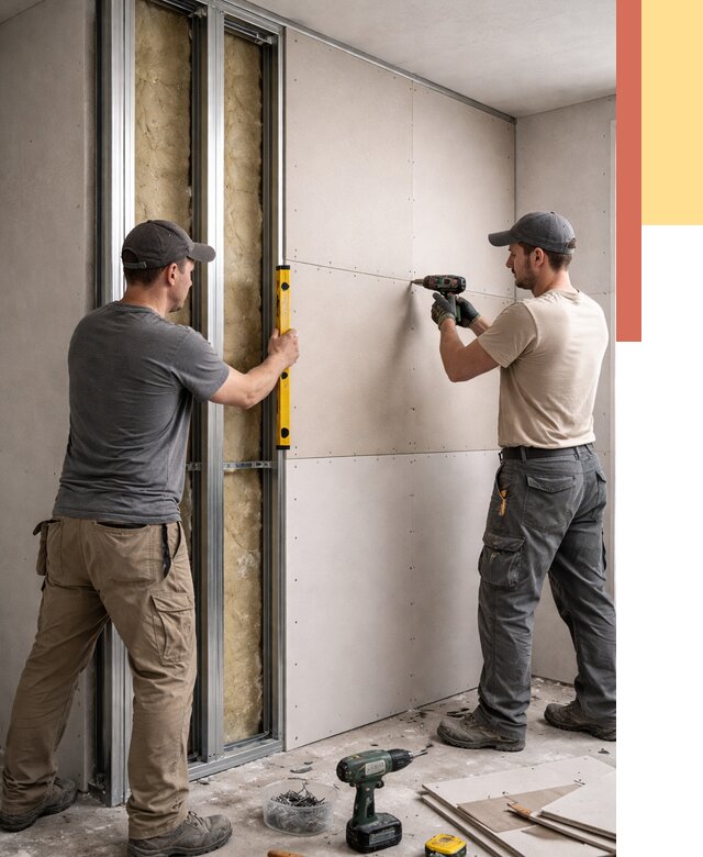 Монтаж двухслойной перегородки из гипсокартона в Краснотурьинске от 1542 руб. | ОТДЕЛОЧНИК-Кту