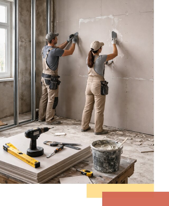 Монтаж двухслойной перегородки из гипсокартона в Краснотурьинске