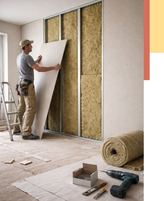 Перегородка из гипсокартона с шумоизоляцией в Краснотурьинске от 3317 руб. | ОТДЕЛОЧНИК-Кту