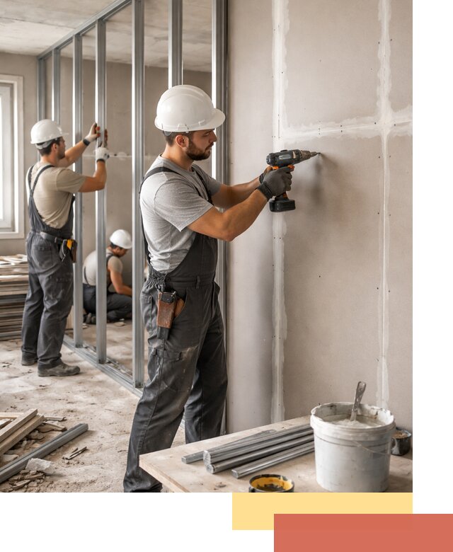 Перегородки из огнестойкого гипсокартона в Краснотурьинске под ключ