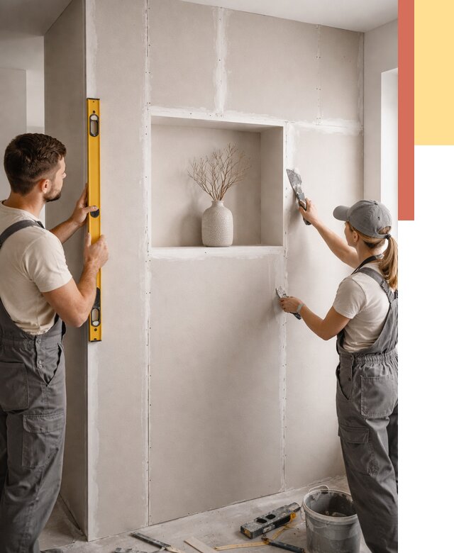 Перегородка из гипсокартона с нишей в Краснотурьинске от 3456 руб. под ключ | ОТДЕЛОЧНИК-Кту