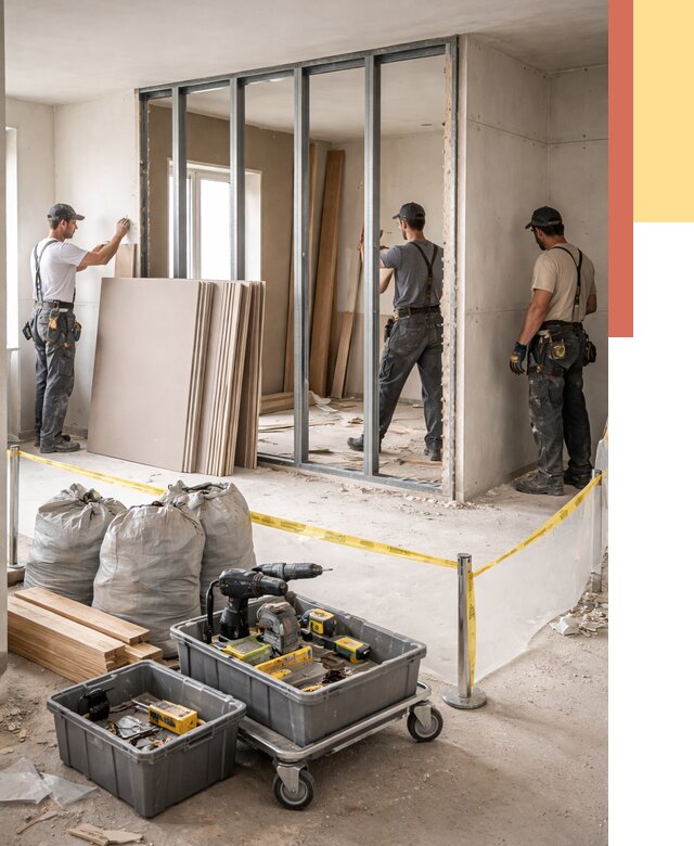 Перенос гипсокартонной перегородки в Краснотурьинске под ключ от 4785 руб. | Демонтаж и монтаж – ОТДЕЛОЧНИК-Кту