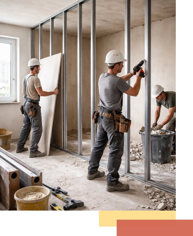 Перенос гипсокартонной перегородки в Краснотурьинске профессионально и быстро