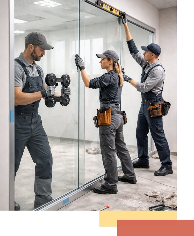 Профессиональный монтаж стеклянных перегородок в Краснотурьинске