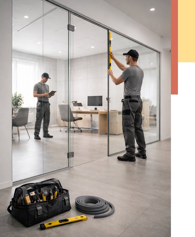 Цельностеклянные перегородки под ключ в Краснотурьинске от 10101 руб. — монтаж и цены | ОТДЕЛОЧНИК-Кту