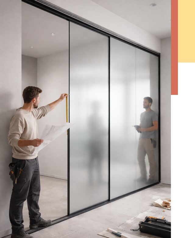 Матовые стеклянные перегородки в Краснотурьинске от 9038 руб. — монтаж и установка | ОТДЕЛОЧНИК-Кту