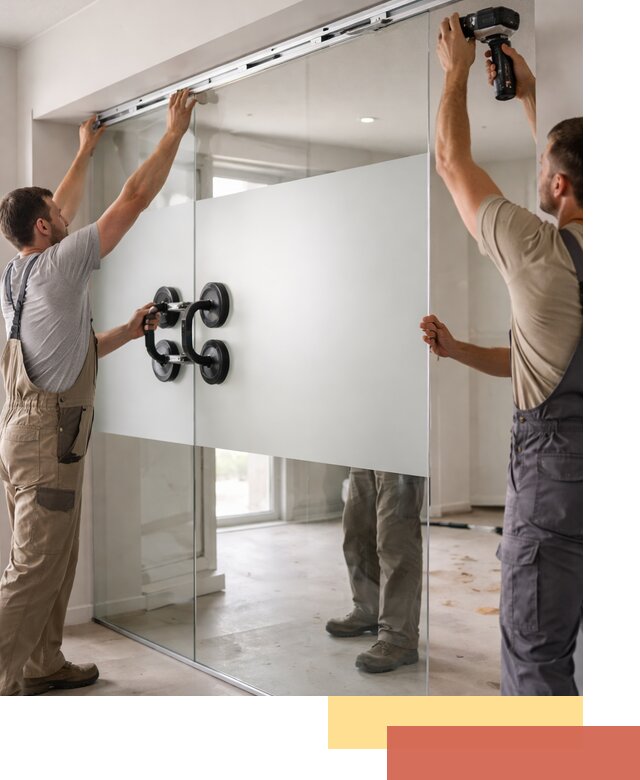 Матовые стеклянные перегородки под ключ в Краснотурьинске