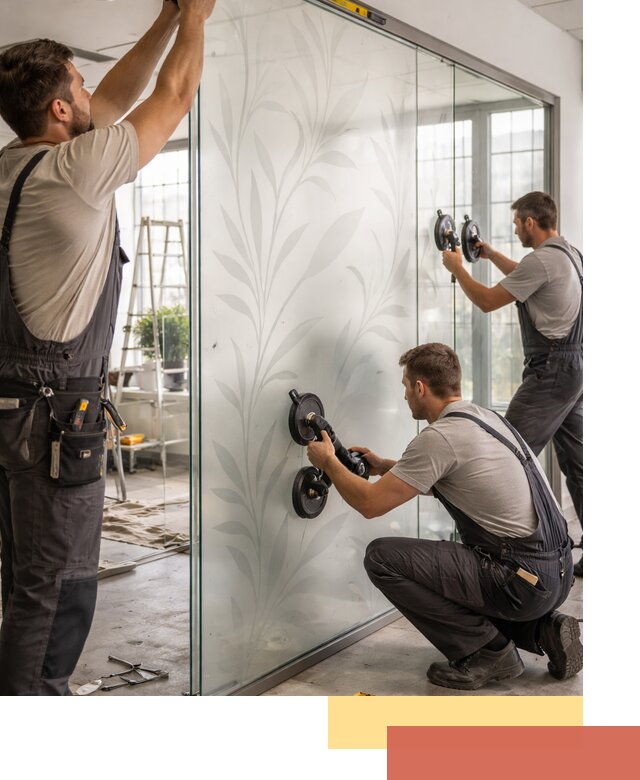 Стеклянные перегородки с рисунком на заказ в Краснотурьинске