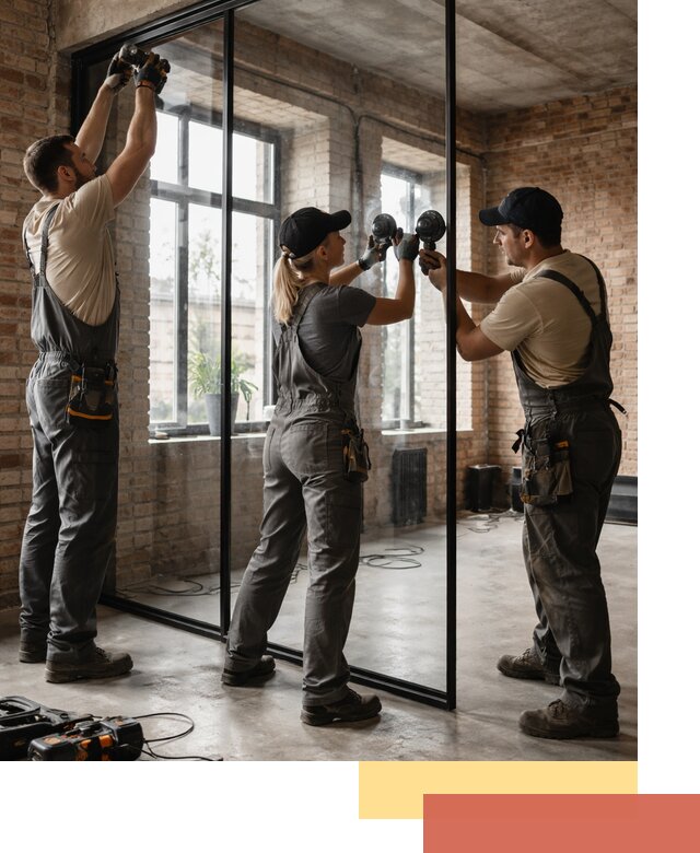 Стеклянные перегородки лофт — изготовление и монтаж в Краснотурьинске